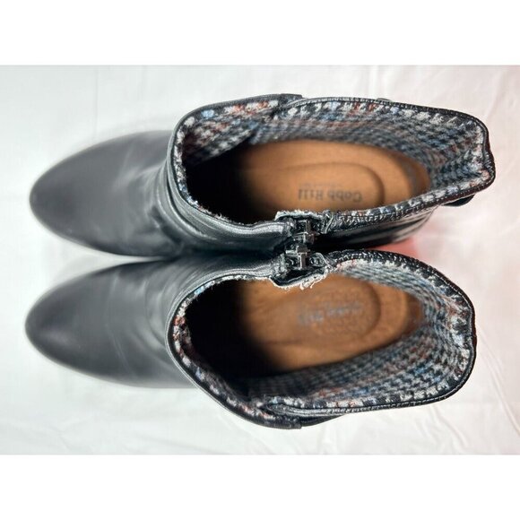 Rockport Cobb Hill Gratasha Black Leather Ankle Boots 9 - Picture 5 of 11